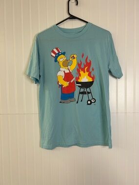 The Simpsons Homer BBQ Graphic Tee Size Medium